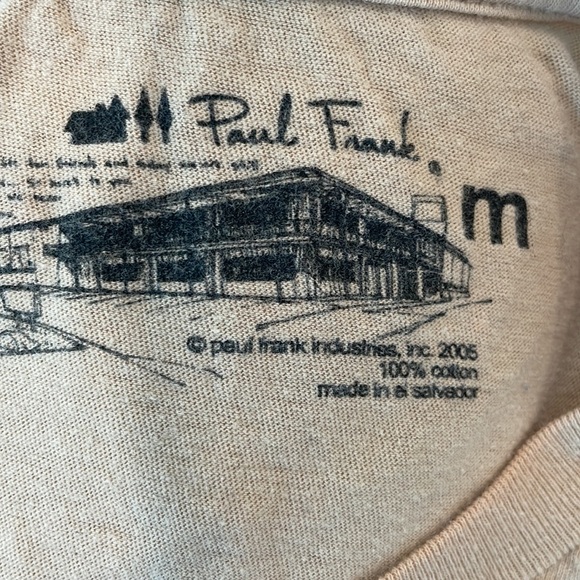 Paul Frank Vintage Beige Tee Sz Md - Picture 13 of 13